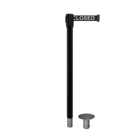 MONTOUR LINE Retractable Belt Removable Stanchion, 2ft Black Post  7.5ft Line MX530R-BK-THISLBW-75